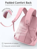 Uselike Travel Backpack for Women, 15.6 Inch Laptop Backpack, Quilted College Bookbag, Cute Work Backpacks, Water Resistant (Mauve Pink) — 5
