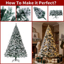 7.5FT Snow Prelit Christmas Artificial Tree,Warm White LED Lights Xmas Tree — 4