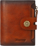 Wallet Women,RFID Blocking Leather Womens Wallet Bifold Compact Card Holder Small Wallet for Women with Removable ID Window Brown — 1