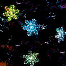 Juegoal 6 ft Pre-Lit Optical Fiber Christmas Artificial Tree, RGB Color Changing LED Lights, Snowflakes & Top Star, Fake Xmas Tree with Metal Legs — 6