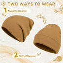 ZOORON Beanie for Men Women Slouchy Winter Beanie Hats Cuffed Skull Caps - 1pack-khaki — 3