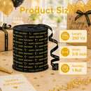 BEISHIDA 250 Yards Black Happy Birthday Printed Crimped Curling Ribbon Balloon String Roll Gift Wrapping Ribbon for Baby Girl Women Happy Birthday Party Decoration Supplies | 250Y-HBD-black — 2