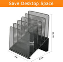 LEKETREE File Organizer for Desk, File Folder Organizer with 5-Section Vertical Rack, Suitable for Home Office Document Organization and Storage(Black) — 2