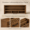 BLU MONACO | Wooden Mail Organizer with Drawer and Compartments | Mail Sorter Organizer Countertop for Desk Entryway | Outgoing Mail Holder Wood Desktop File Storage — 6