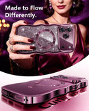 Meifigno Magnetic for iPhone 18 Pro Max Case Cute Wavy (6.9"), Burgundy — 6