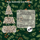 POWERSTONE 9 Ft Snow Flocked Christmas Tree, Prelit Artificial Xmas Tree with 1500 Branch Tips and 550 Warm White Lights, Metal Hinges and Base, for Home Office Party Decorations — 3