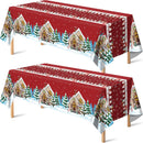 OHOME Christmas Party Decorations | Snowman Plastic Tablecloth for Christmas Decorations Indoor Outdoor Outside - Xmas Party Favors Supplies for Table Decor Backdrop Banner,2 Pack | Red Green White — 1