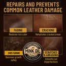 4-in-1 Mink Oil Leather Conditioner Kit – 3.52oz Waterproof Paste with Horsehair Brush, Sponge & Microfiber Cloth – Leather Cleaner & Protector for Boots, Shoes, Jackets, Saddles & Bags — 5