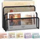 SUPEASY Mail Organizer for Desk, Mesh Metal Mail Holder Countertop with 3-Slot, Letter Sorter File Holder, Office Envelope Organizer for Mails (Black), 1 — 1