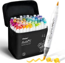 Ohuhu Alcohol Markers 72 Colors Brush& Soft Chisel for Adult Cozy Coloring | Brush & Soft Chisel — 1