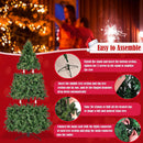 ERGOMASTER 7.5FT Pre-lit Artificial Christmas Tree with Lights, Fake Green Xmas Tree with 1346 Hinged Branch Tips, 400 LED Warm White Incandescent Lights & Foldable Metal Stand for Holiday Home Party — 5