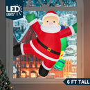 Joiedomi 6 FT Tall Christmas Inflatable Climbing Santa with Gift Bags, Blow Up Xmas Hanging Santa Outdoor Decorations with Build-in LEDs for Xmas Party Decor Yard Outside Garden Holiday Decorations — 2