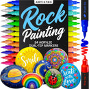ARTISTRO 24 Rock Acrylic Paint Marker Pens - Rock Painting Kit | 24 Rock Markers — 1