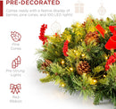 Best Choice Products 30in Pre-Lit Battery Powered Christmas Wreath Artificial Pre-Decorated Holiday Accent w/ 100 Lights, 276 PVC Tips, Ribbons, Pine Cones — 3