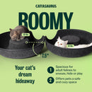 Peekaboo Cat Cave Donut for Multiple & Large Cats up to 30-45 lbs, 3-in-1 Self Warming Cat Bed, Tunnel & Scratcher for Indoor Cats, Washable & Detachable Small Dog Bed (Dark Gray, Large) — 4