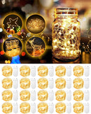 20 Pack Fairy Lights Battery Operated, 3.3ft 20 LED Mini String Lights Twinkle Lights Copper Wire Firefly Starry Lights for Mason Jars Wedding Party Christmas Centerpiece Table Decorations, Warm White | 3.3 Feet 20 LED — 1