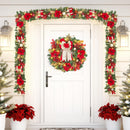 GarveeHome Christmas Wreath, 24 in Artificial Pre-Lit Christmas Wreaths for Front Door with 20 LED Lights & 8 Modes, Pine Needles & Red Berries, Accent Decor for Winter Holiday Home Office Apartment — 5