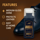 Eagle Liquid Shoe Polish Instant Shine – Quick-Dry Leather Polish with Built-In Sponge Applicator & 2 Cleaning Wipes | Navy Blue — 4