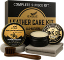 Leather Boot Care Kit – Mink Oil, Saddle Soap for Leather, Applicators & Cloth – Leather Care Kit, Boot Leather Care Kit, Leather Shoe Care Kit for Cowboy Boots, Work Boots, Shoes, and Tack — 1