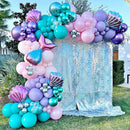 DNBOD Mermaid Party Balloon Arch Kit, 154Pcs Green Purple Little Mermaid Party Decorations Balloon Garland, Under the Sea Summer Birthday Party Supplies for Girls — 1