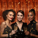 DECOCKRAT 3 Pack Foil Fringe Backdrop - Bronze Shiny Tinsel Curtains for Party Decoration/Photo Booth Props - 3.3x8.2 FT Metallic Foil Backdrop for Birthday, Wedding, Graduation, Christmas. — 5