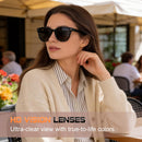 Polarized Sunglasses Womens Trendy Mirrored Shades UV400 Protection | A7. White Leopard Frame/Gray Polarized Lens — 4