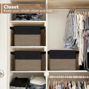 Goodpick Woven Storage Basket for Shelves, 13" x 10" x 9", Black Jute — 6