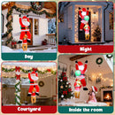 6FT Hanging Christmas Inflatables Outdoor, Climbing Santa with Dog Blow Up Roof Decor, Funny Built-in LED Lights Xmas Inflatable for Eaves Garden Yard Holiday Decorations — 7