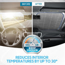 BDK Iridescent Matte Black Front Windshield Sunshade Accordion Folding Style Auto Shade for Car Truck SUV Van Blocks UV Rays Sun Visor Protector Easy Setup Keeps Your Vehicle Cool - 58 x 27 inches — 4