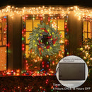 winemana 24 Inch Pre-Lit Christmas Wreath with Hanger, Timer, Pine Cone and Red Berries, Battery-Operated 20 LED Lighted Artificial Wreath Decoration for Front Door Mantel Xmas Party — 4