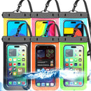 [Fits Up to 8.5"] 6 Pack Multicolor Waterproof Phone Pouch, Cell Phone Case Dry Bag,Protection Level: IP68,Beach Cruise for iPhone,Samsung,and More,Lanyard Included,Black,Blue,Pink,Orange,Yellow,Green — 1