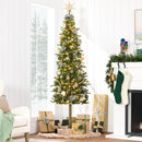 Best Choice Products Pencil Christmas Tree 6ft Pre-lit Alpine Slim Holiday Decoration, Lighted Skinny Décor LED Lights, Metal Stand — 2