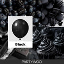 PartyWoo Black Balloons 50pcs Matte Latex Helium Balloons 12 Inch | Black-y18 — 2