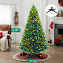 360° Rotating Prelit Christmas Tree 6.5ft - Musical Artificial Christmas Tree with Remote Control, 1036 PE & PVC Mixed Tips, 8 Modes 340 Multicolor LED Lights for Holiday Decor — 7