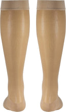 Truform Sheer Compression Stockings, 15-20 mmHg, Women's Knee High Length, Open Toe, 20 Denier, Light Beige, Large | Large (1 Pair) — 7