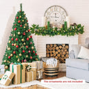 Goplus 6FT Artificial Christmas Tree Xmas Pine Tree with Solid Metal Legs Perfect for Indoor and Outdoor Holiday Decoration — 2