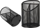 Delifox 2 Pack Pen Holder Mesh Round Pencil Holder 3 Compartments, Black — 3