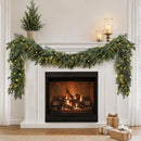 Pre-Lit Christmas Garland 6FT Decorations Real Touch Cedar Cypress Pine Greenery Artificial Green Christmas Garland with Lights for Mantle, Fireplace, Table, Stairs, Door, Indoor Outdoor Decorations — 1