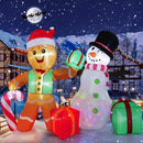 COOLWUFAN 6 FT Christmas Decorations Outdoor Inflatables Gingerbread Man Snowman Blow Up Yard Decor, Outdoor Inflatables Decorations with Rotating LED Light for Garden Patio Lawn Holiday Party Xmas — 1