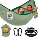 Wise Owl Outfitters Camping Hammock – up to 500lbs Portable Hammock with Tree Straps - Travel, Backpacking, Hiking, Outdoors Camping Gear - Single or Double — 1
