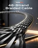 chubbycable 240W Braided USB C Cable with Foldable Stand, Black, 4.9FT 5