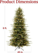 Best Choice Products 6ft Pre-Lit Artificial Aspen Slim Christmas Tree, Noble Holiday Décor w/ 1,350 Branch Tips, 2-in-1 Multicolor LED Lights, Cordless Connection, Metal Stand — 2