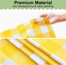 misaya 20 Packs Buffalo Disposable Table Cloth, 54 x 108 Inch Waterproof Plastic Tablecloth, Rectangle Yellow and White Checkered Table Covers for Picnic, Birthday, Party, Back to School | 54" x 108" - 20 Pack — 8