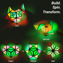 TOSY Magnet Pyramid Glow - 1 Cube Transforms into 1 Billion Shapes, 12 Pieces, 243 Rare Earth Magnets, Glowing, Holographic Design Magnet Tiles Creative Puzzle STEM/STEAM Toy, 2-Pack — 4