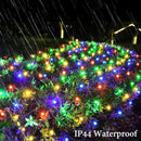 OYCBUZO 300 LED Christmas Net Lights, 14.8ft x 5ft Mesh Lights Outdoor 8 Modes Green Wire, Waterproof Connectable String Lights Plug in for Bushes Xmas Tree Garden Holiday Party Decor - Multicolor — 5