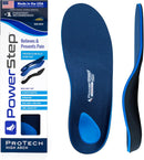 PowerStep ProTech Full Length High Orthotic Insoles - Medical Grade High Arch Support Inserts for Plantar Fasciitis Relief- Made in USA - Maximum Cushioning for Supination (M 6-6.5 W 8-8.5) - Blue/Dark Green — 1