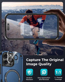 Goton 3 in 1 for iPhone 16 Pro Max Case with Privacy Screen Protector Blue — 7