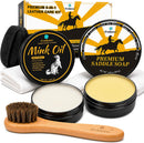 Feilove Saddle Soap & Mink Oil Leather Cleaner & Conditioner Kit, 6-Piece — 1