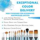 Princeton Aqua Elite, Series 4850, Synthetic Kolinsky Watercolor Paint Brush,Round, 6 | Size 6 | Matte Black — 2