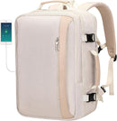 PIJUSHI Laptop Travel Backpack Carry On Flight Approved Fits 16 inch Laptop | Beige — 1